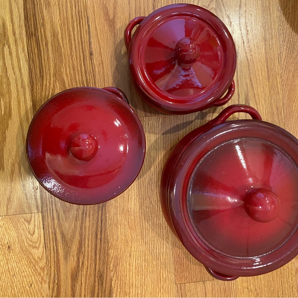 Red Enamel Ceramic Heavy Cookware Set